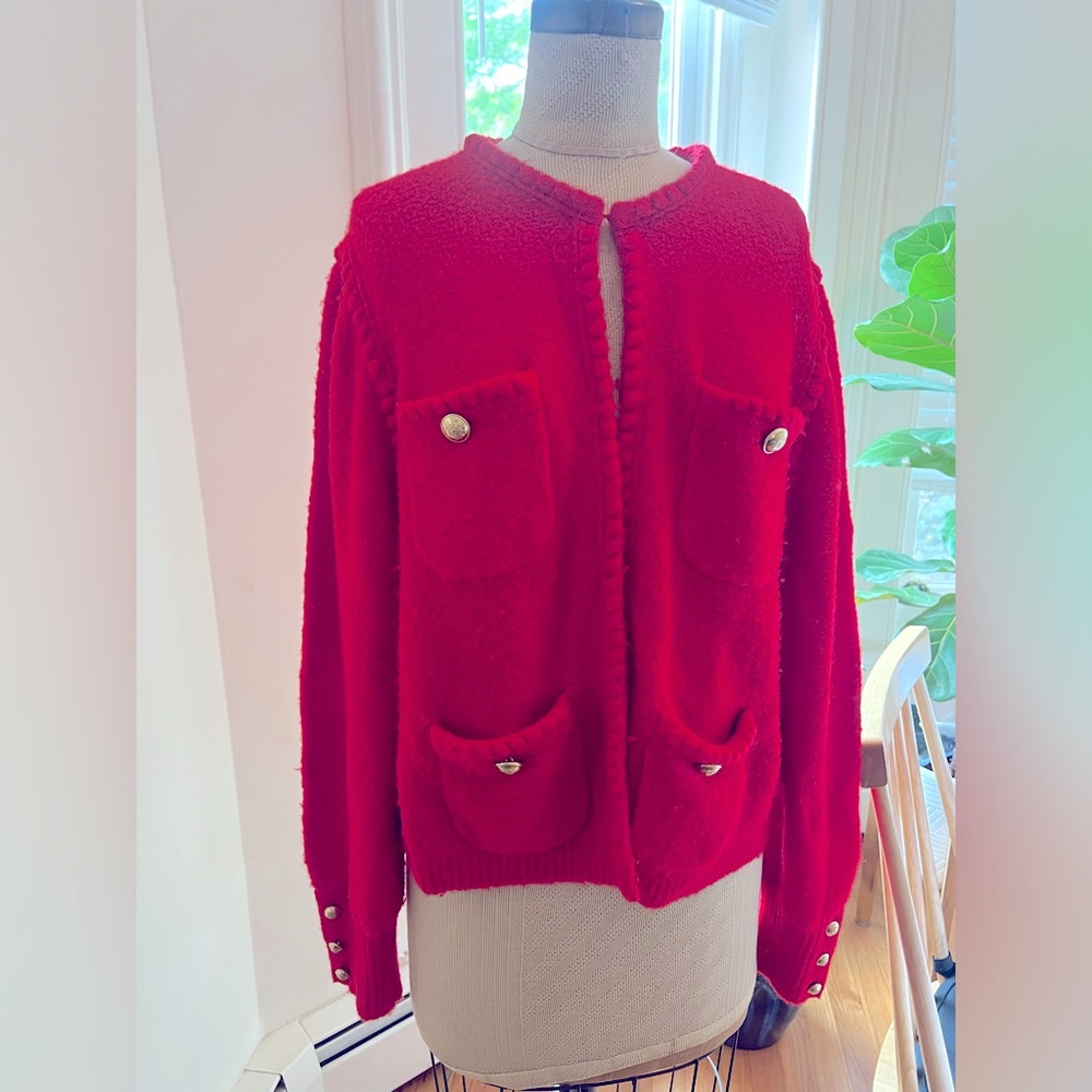 Red jcrew sweater - Picture 2 of 4